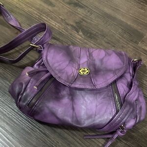 Chic Purple Crossbody Bag with Gold Accent